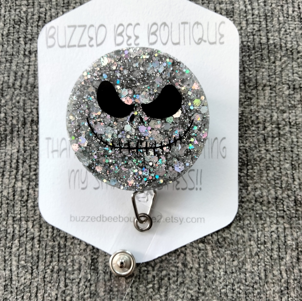 Nightmare before Christmas Jack Skellington Retractable Name Badge Reel ID Tag